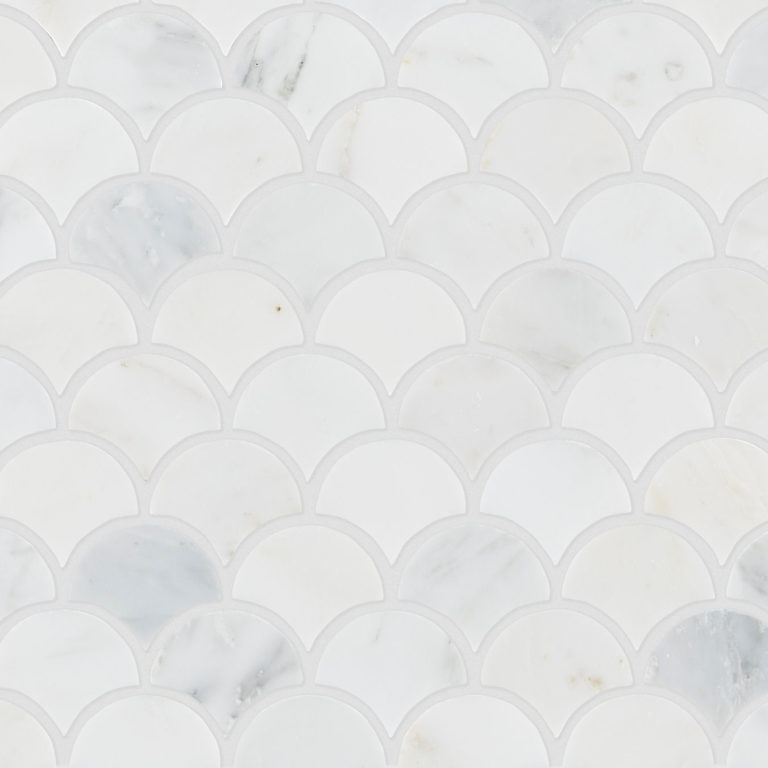 Alsace Honed Marble Scallop Mosaic