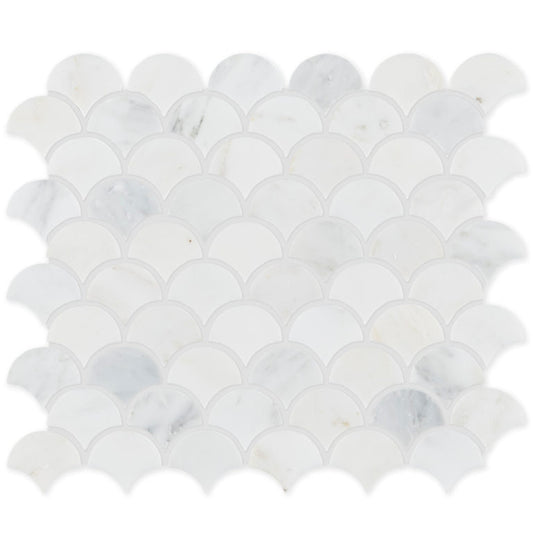 Alsace Honed Marble Scallop Mosaic