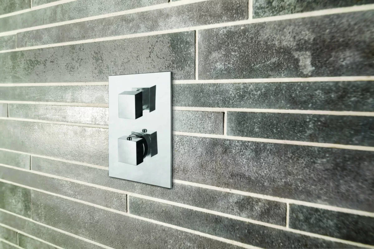 Elvo Dual handle thermostatic shower valve -Square