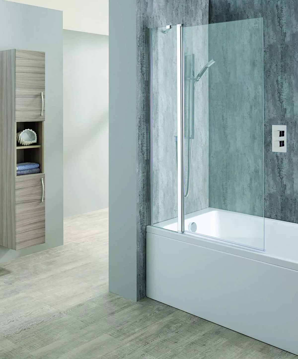 Messina Double panel rectangular bath screen