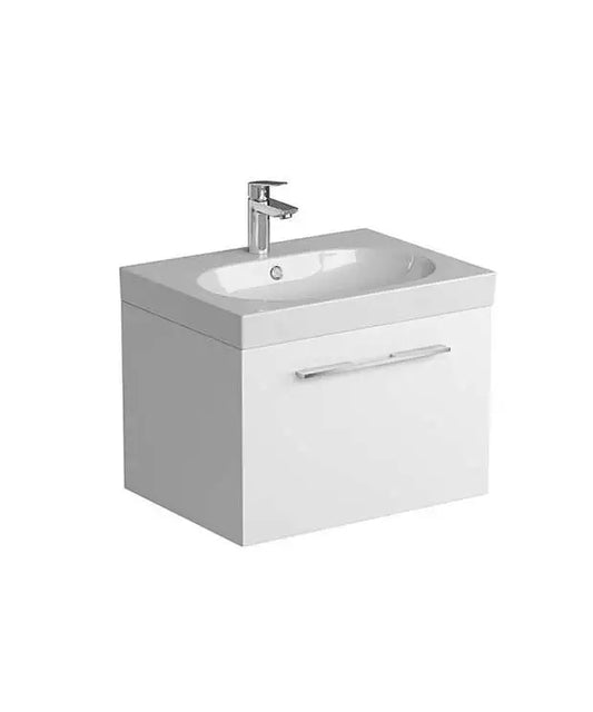 Angelo 600mm Basin unit - 1 drawer - White