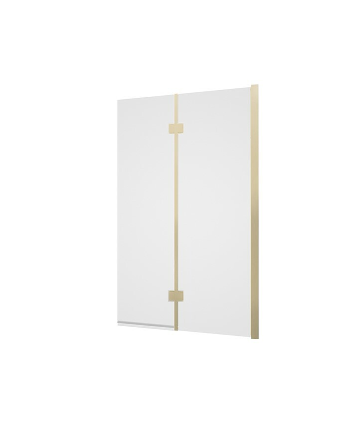 Messina single panel rectangular bath screen - Brushed Brass